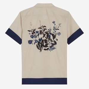 Express Floral Graphic Stretch Cotton Short Sleeve Shirt